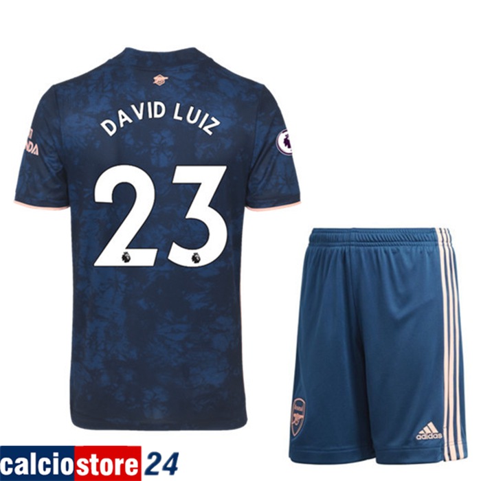Nuova Maglia Calcio Arsenal (David Luiz 23) Bambinos Terza 2020/2021