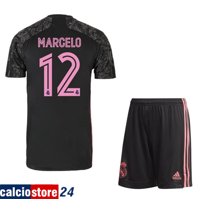 Nuova Maglia Calcio Real Madrid (MARCELO 12) Bambinos Terza 2020/2021