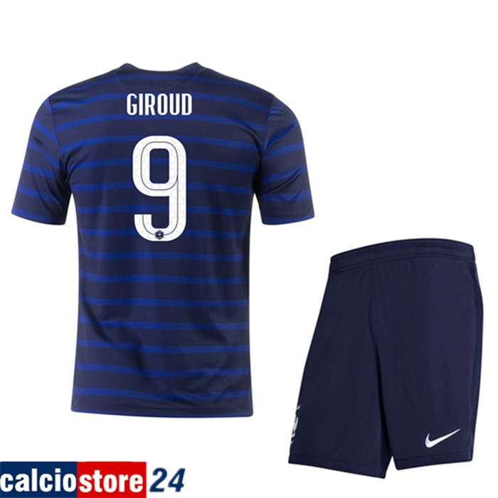 Nuove Maglia Francia (Giroud 9) Bambino Prima UEFA Euro 2020