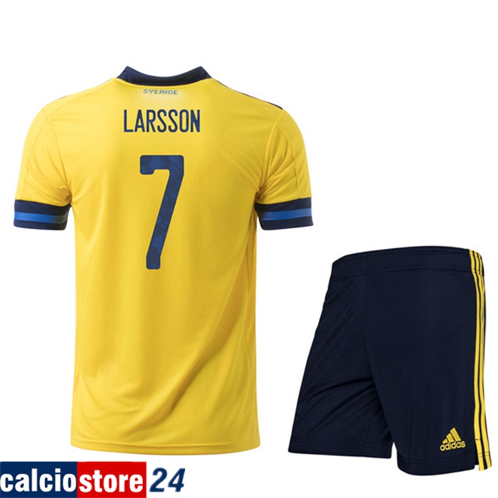 Nuova Maglia Svezia (LARSSON 7) Bambino Prima UEFA Euro 2020