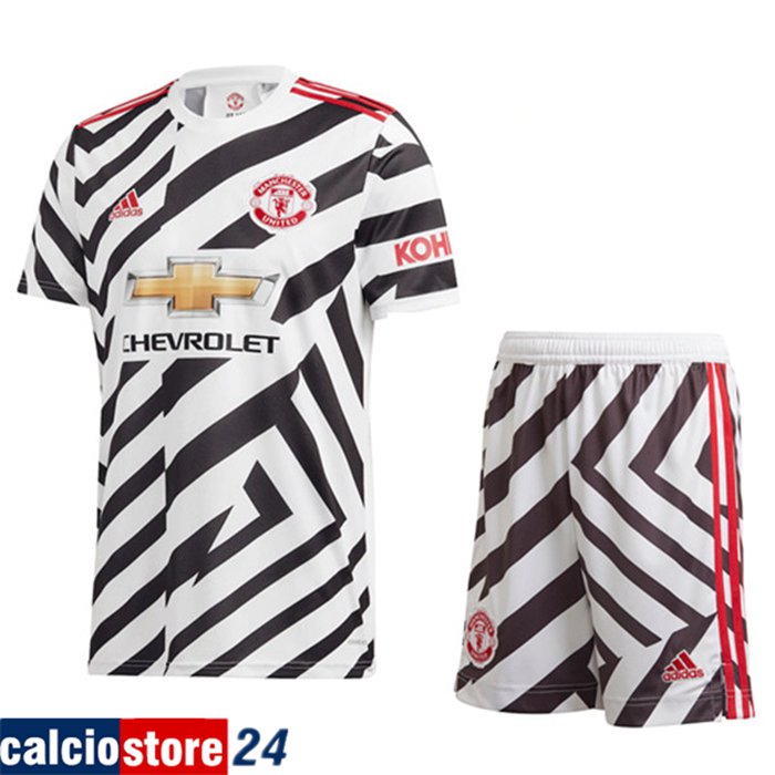 Nuova Kit Maglia Calcio Manchester United Terza + Pantaloniiicini 2020/2021